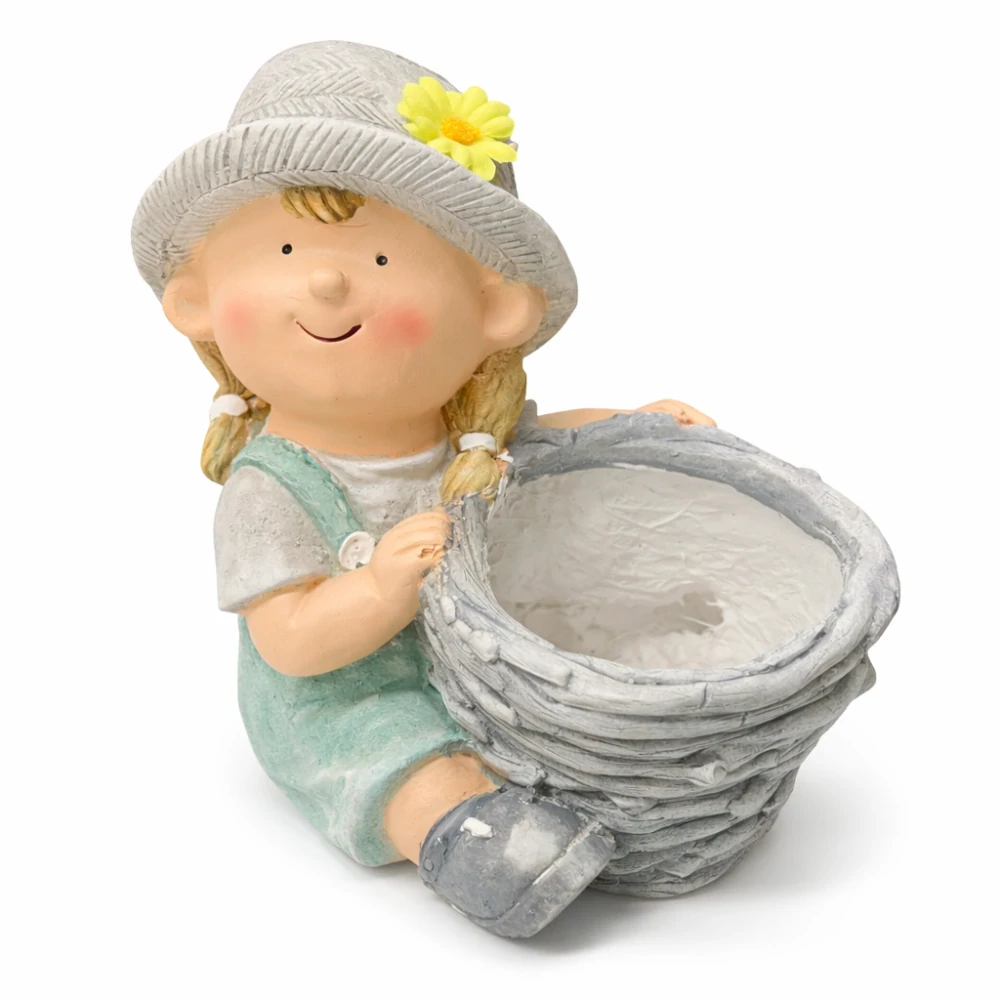👧 Dekorativní holčička s květináčem 🌼