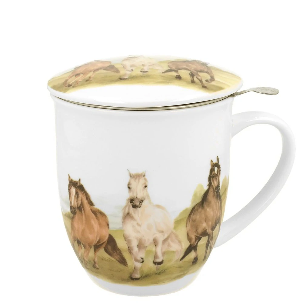 📝 Hrnek na bylinky 400 ml – Koně 🐎🌿
