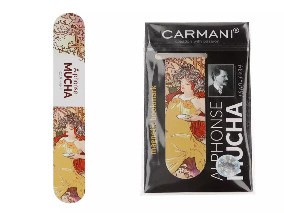 📚 Magnetická záložka – Alfons Mucha 🎨✨