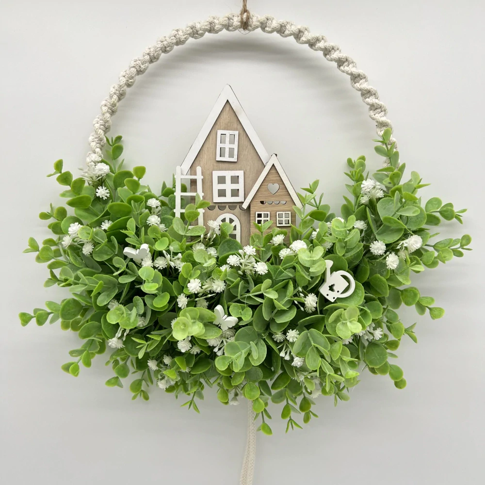 🌿 Jarní věnec s domečky 🏡