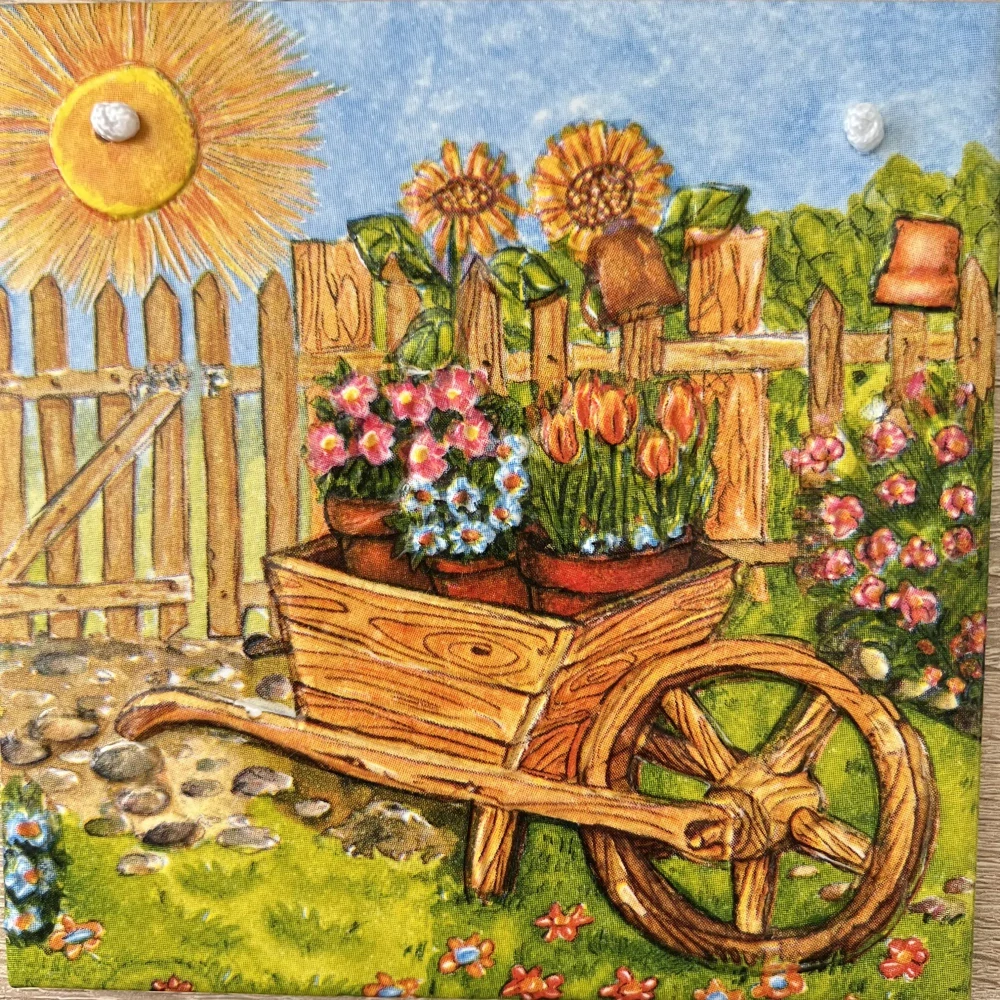 🌻✨ Dlaždice zdobená technikou Decoupage 3D ✨🌻