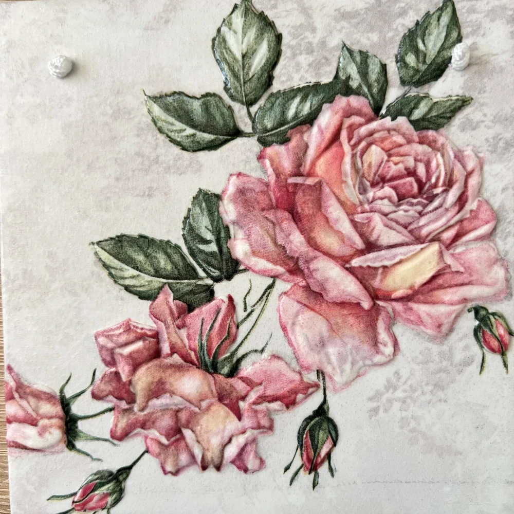 💜✨ Dlaždice zdobená technikou Decoupage 3D ✨💜