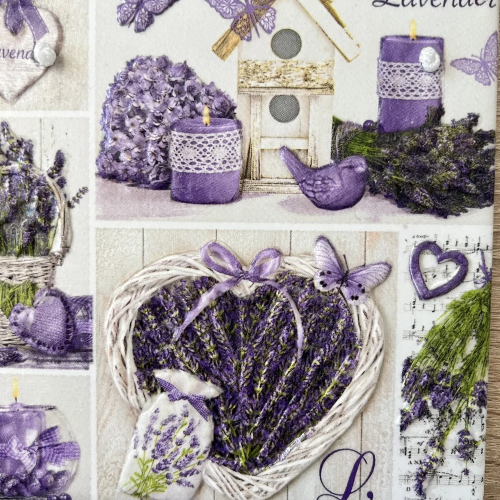 💜✨ Dlaždice zdobená technikou Decoupage 3D ✨💜