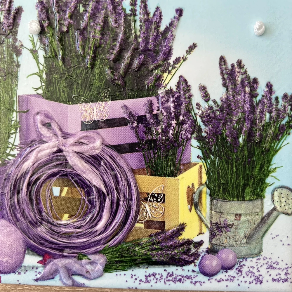 ✨ Dlaždice zdobená technikou Decoupage 3D ✨💜