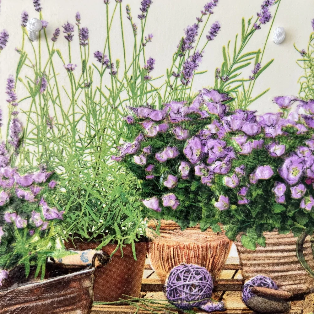 💜✨ Dlaždice zdobená technikou Decoupage 3D ✨💜