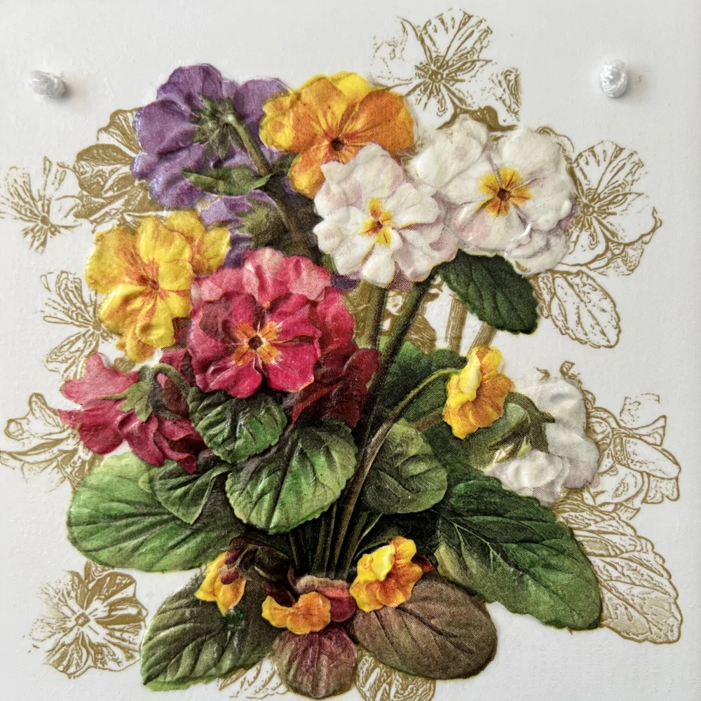 💜✨ Dlaždice zdobená technikou Decoupage 3D ✨💜