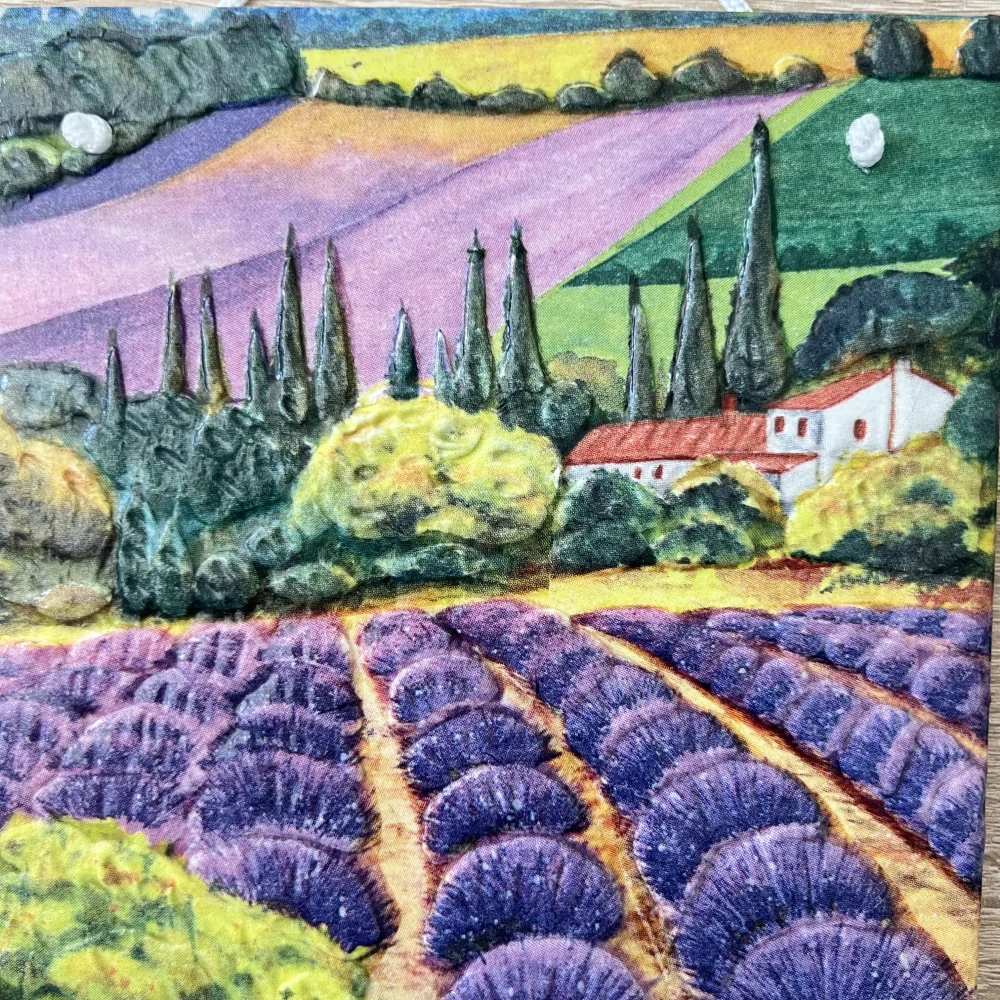 💜✨ Dlaždice zdobená technikou Decoupage 3D ✨💜
