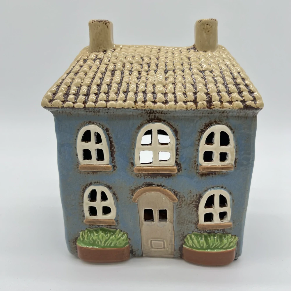 🏡💙 Keramický domeček na čajovou nebo LED svíčku 💙🏡