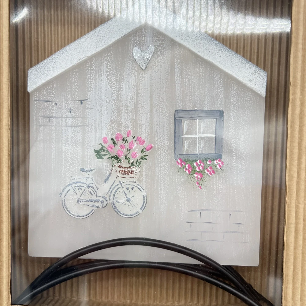 🏡🕯️ Ručně vyráběná dekorativní svíčka – Domeček s květinami 🕯️🏡