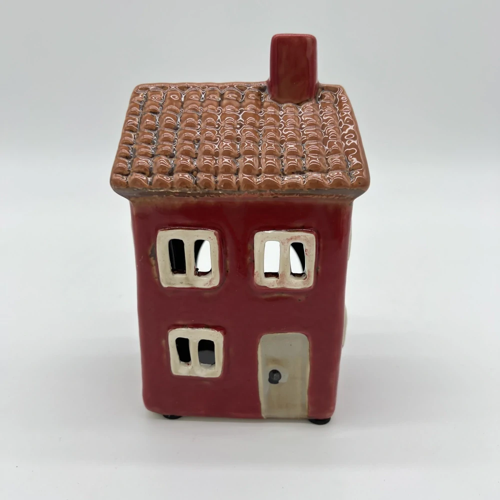 🏡 Keramický domeček na svíčku – červený 🏡