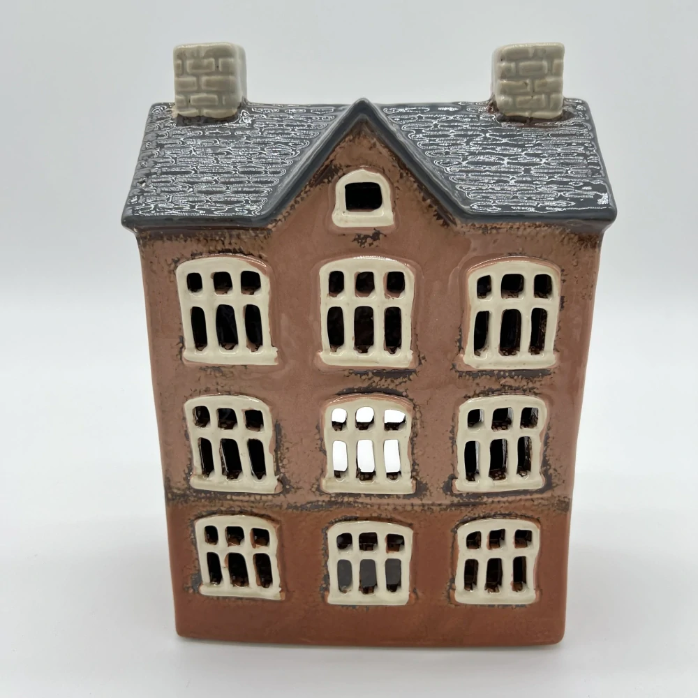 🏡 Keramický domeček na svíčku – hnědý 🏡