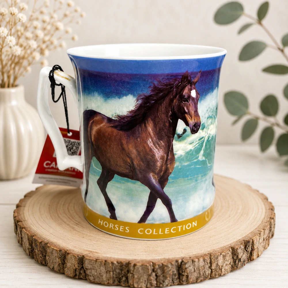 🐎☕ Carmani – Porcelánový hrnek Horses Collection v dárkové krabičce, 480 ml 🌊🎁