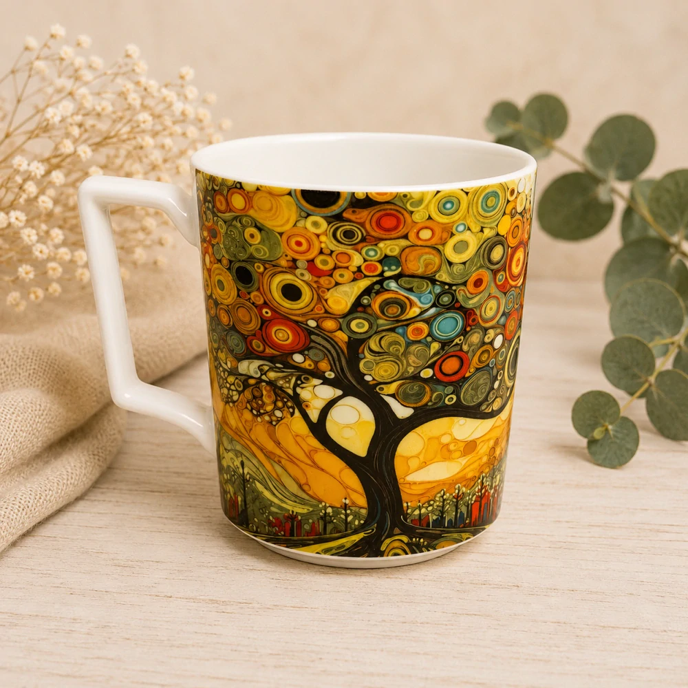 ☕🌳 Velký porcelánový hrnek – Strom života 🌳☕
