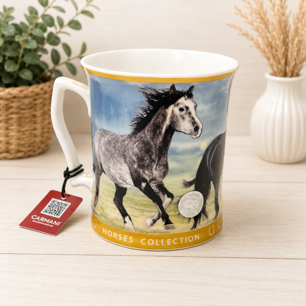 🐎☕ Carmani – Porcelánový hrnek Horses Collection v dárkové krabičce, 480 ml 🤍🎁