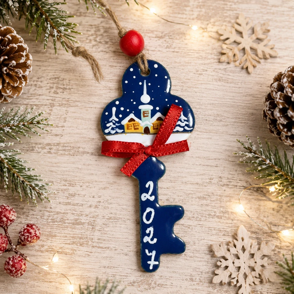 🎄🔑 Keramická dekorace PF 2027 – klíč 🔑🎄