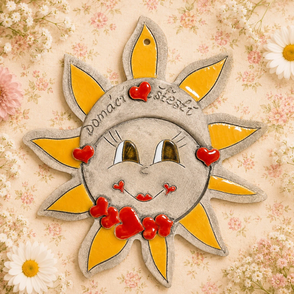 ☀️❤️ Keramické sluníčko „Domácí štěstí“ k zavěšení 🌼