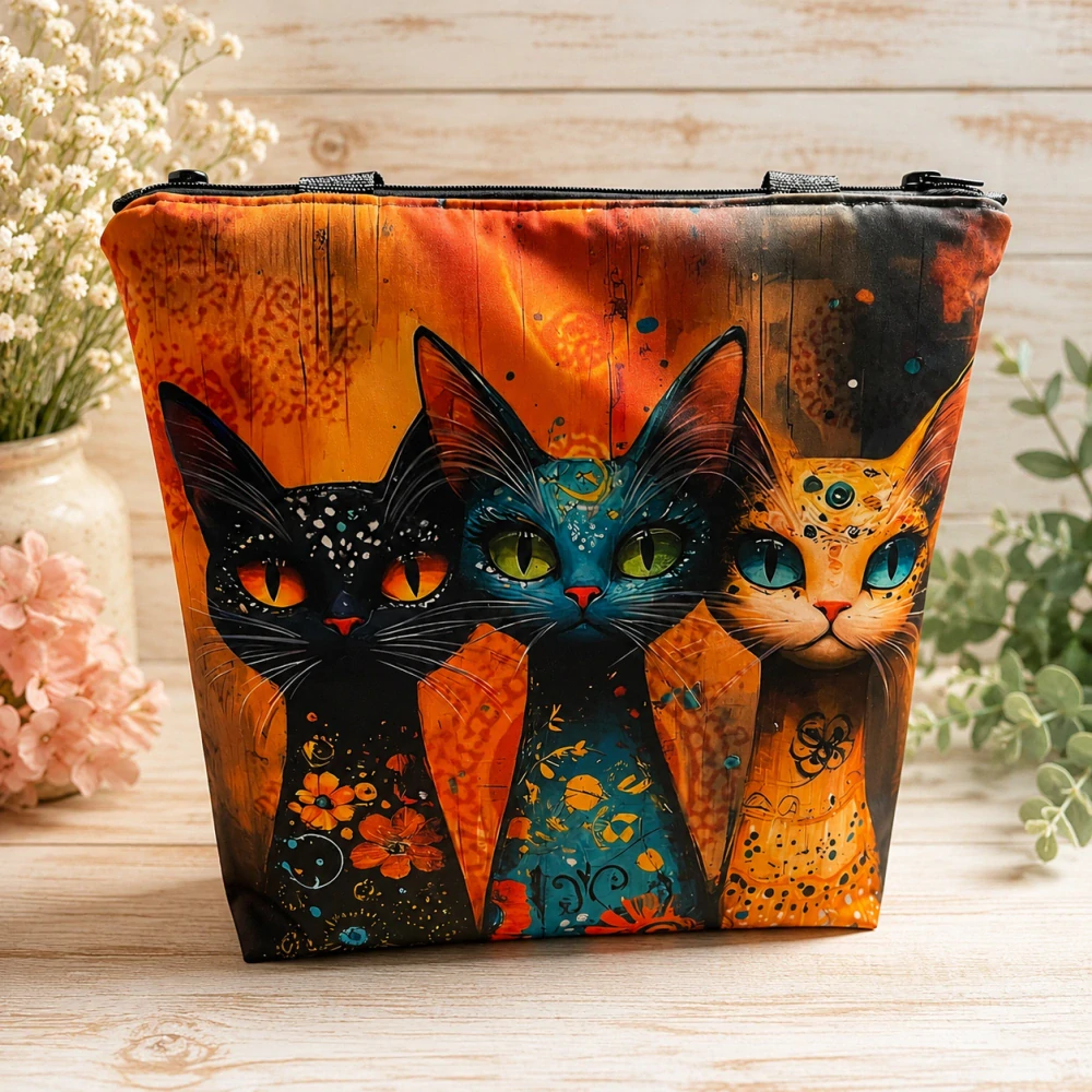 🐱🧡 Taška na zip s motivem koček 👜✨