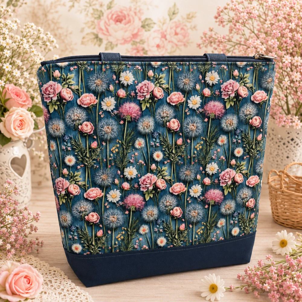 🌸👜 Taška na zip s květinovým motivem 🌿✨