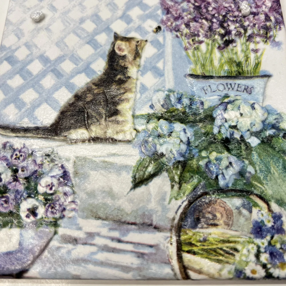 💜✨ Dlaždice zdobená technikou Decoupage 3D ✨💜