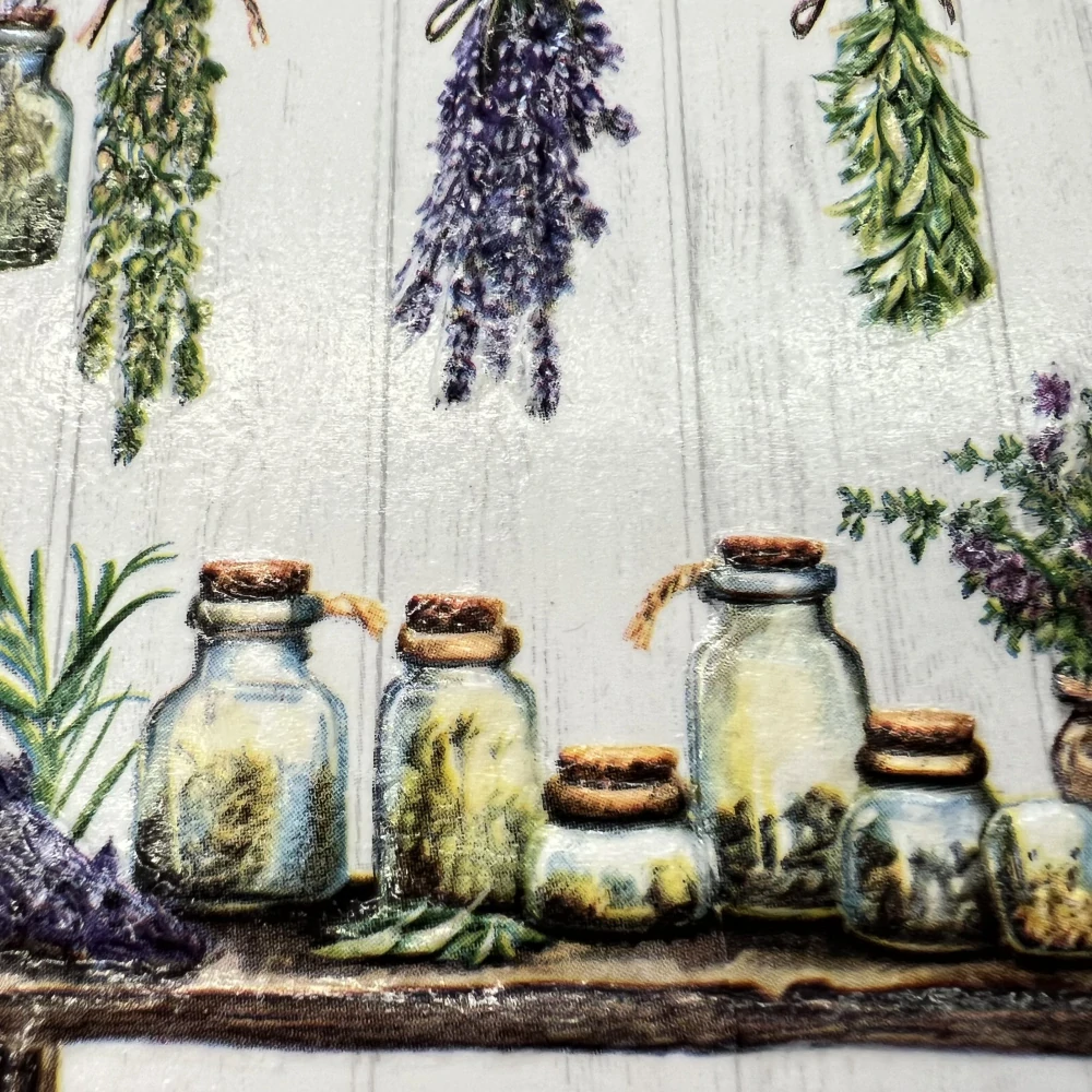 🌿💜 Dekorativní keramická dlaždice – bylinky 💜🌿