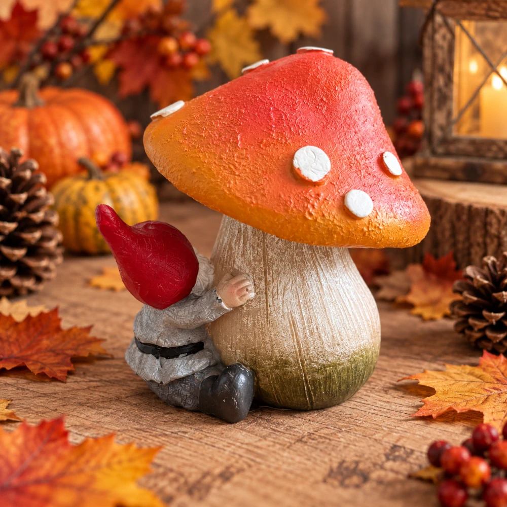 🍄 Podzimní dekorace – skřítek s houbou