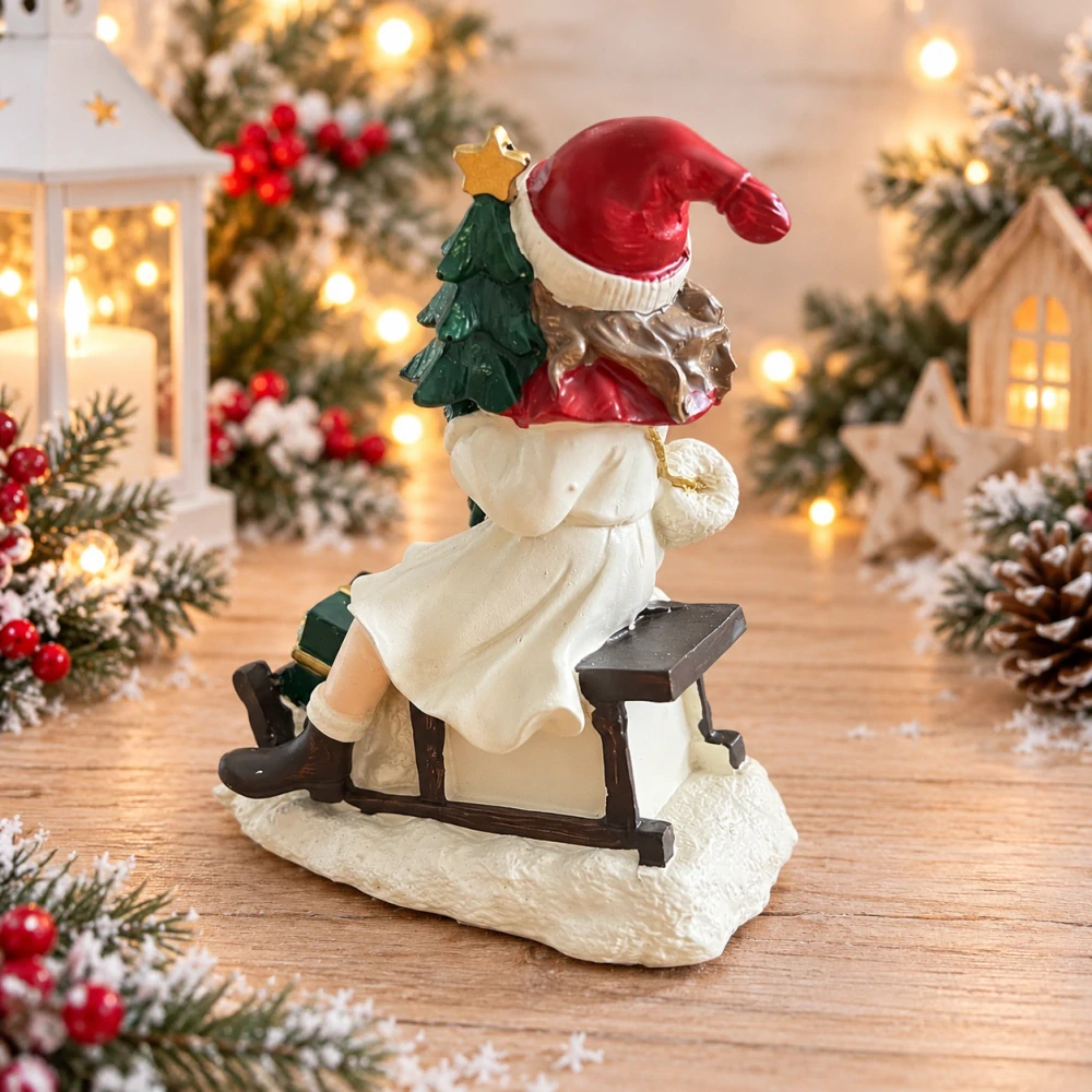 🎄 Vánoční dekorace – holčička na sáňkách