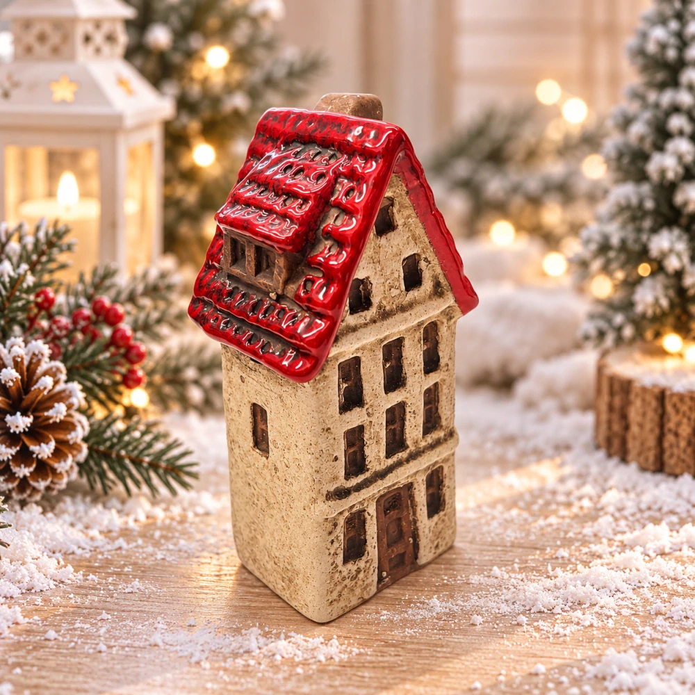 🏠✨ Keramický domeček – zimní dekorace ❄️❤️