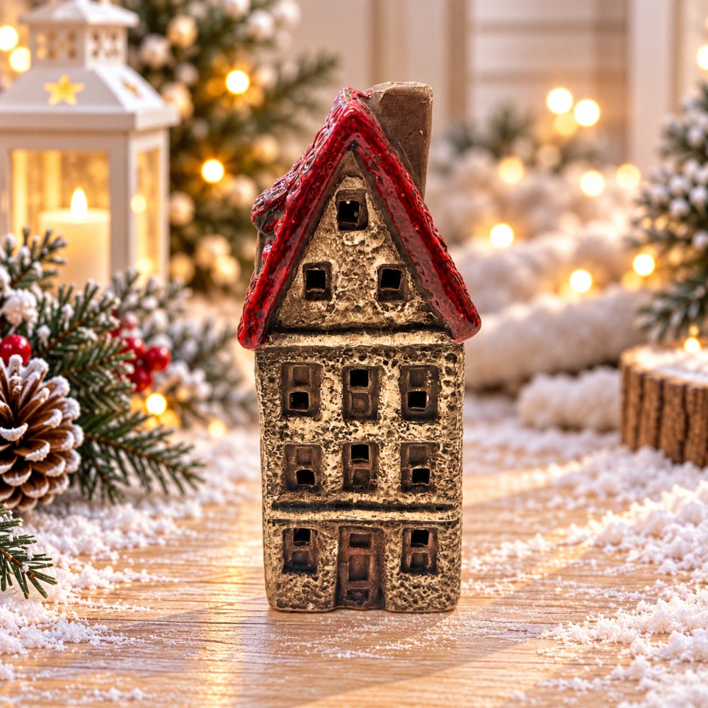 🏠✨ Keramický domeček s LED osvětlením ❤️❄️
