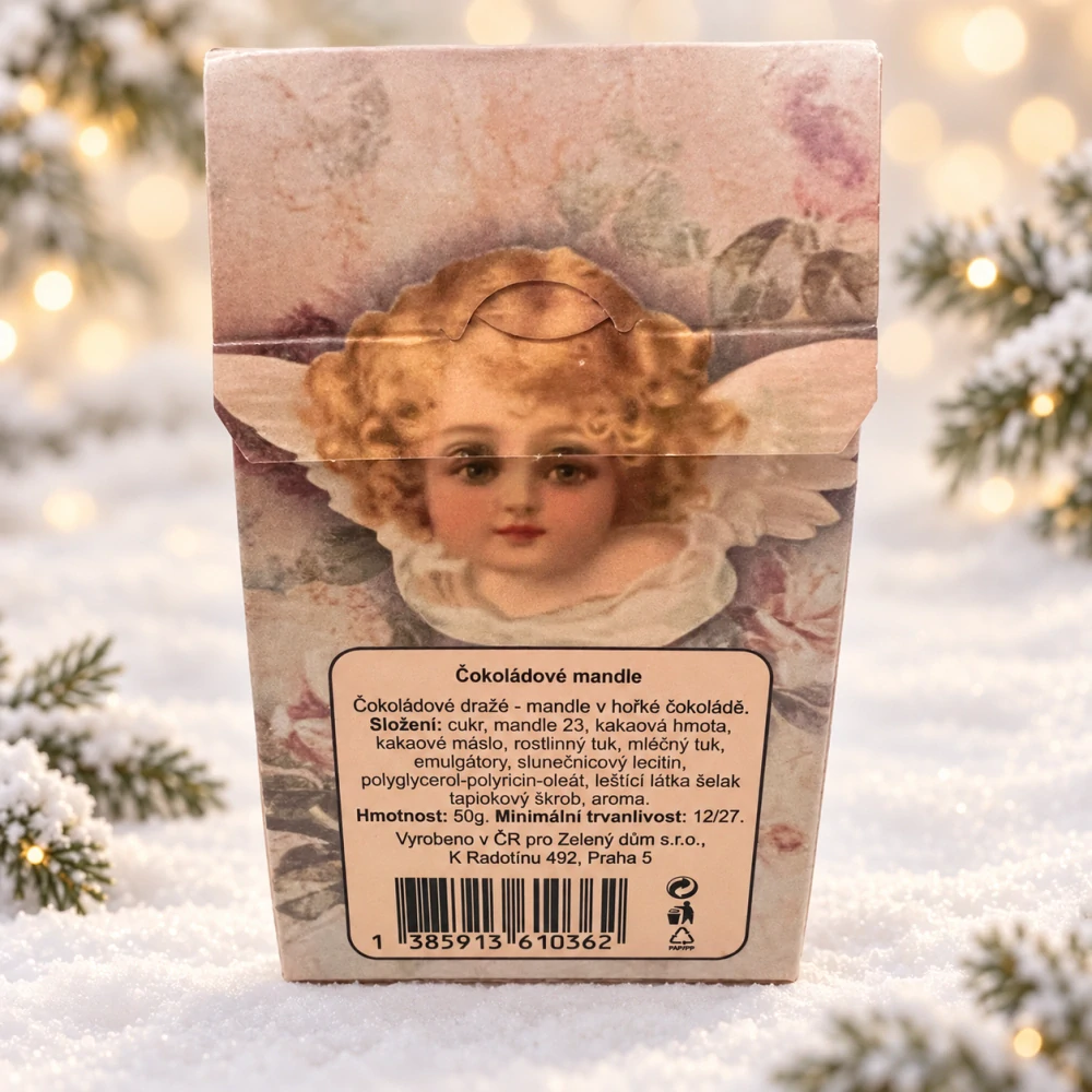 😇🍫 Čokoládové mandle – Anděl strážný, 50 g