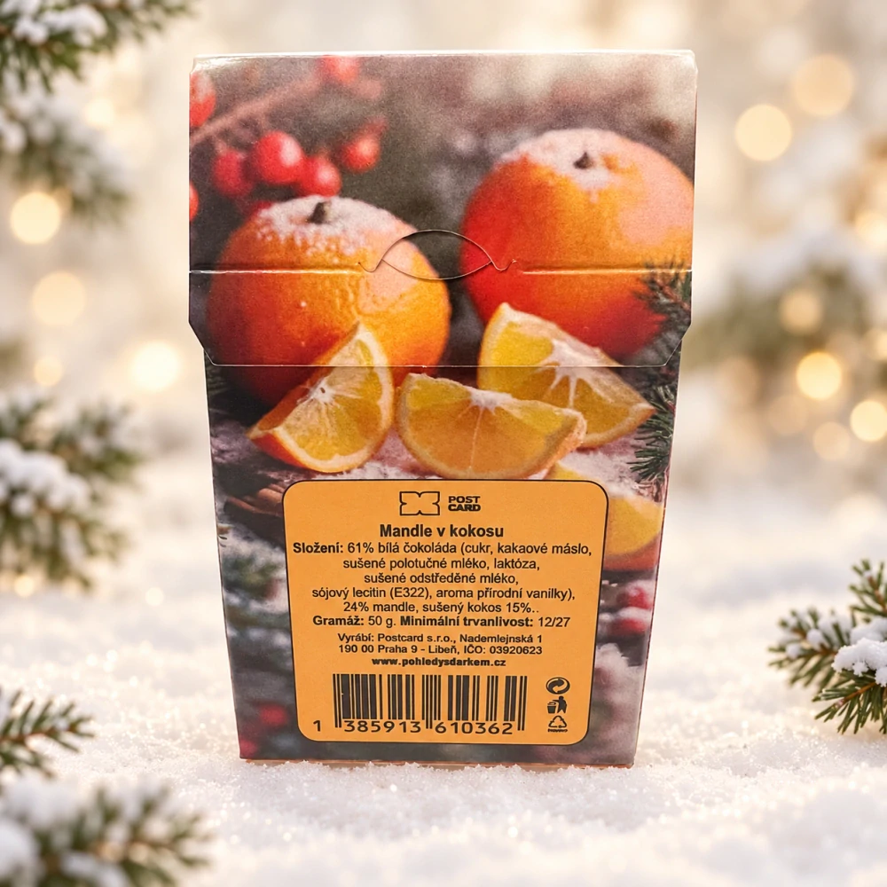 🎄🍊 Mandle v kokosu – Veselé Vánoce, 50 g