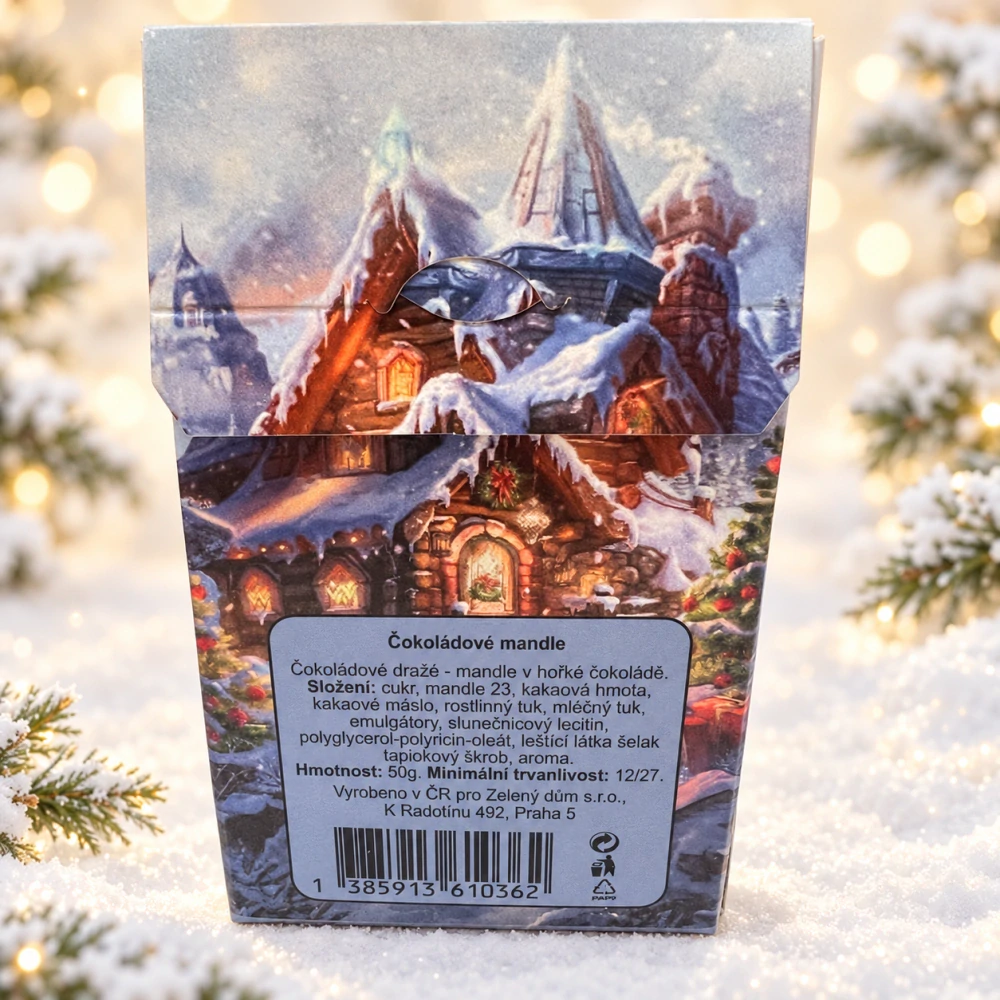 ❄️🍫 Mandle v hořké čokoládě – Zimní pohádka, 50 g