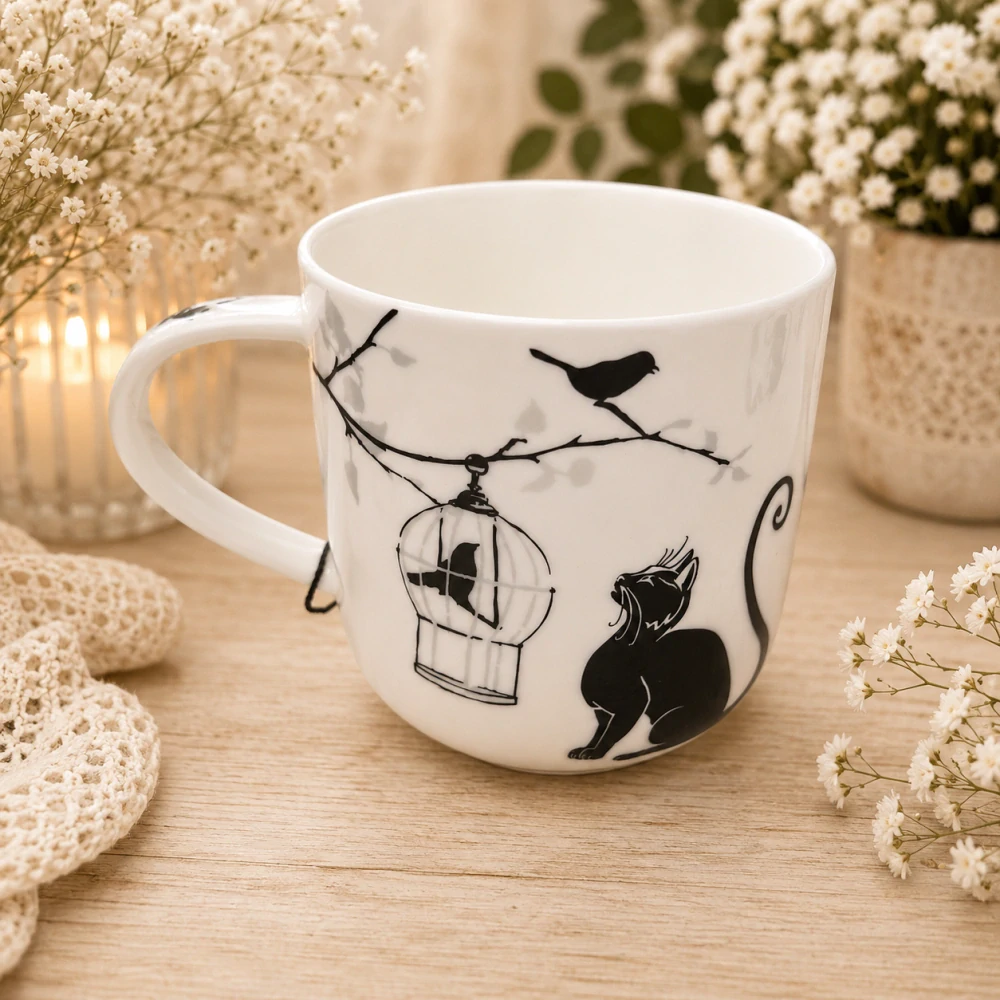 🐱☕ Porcelánový hrnek CARMANI® – Crazy Cats v dárkové krabičce, 450 ml 🎁