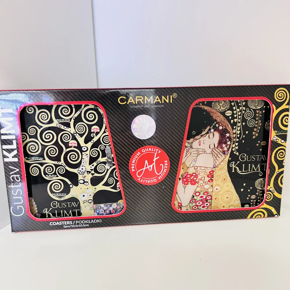 SADA SKLENĚNÝCH PODTÁCKŮ MOTIV GUSTAV KLIMT 