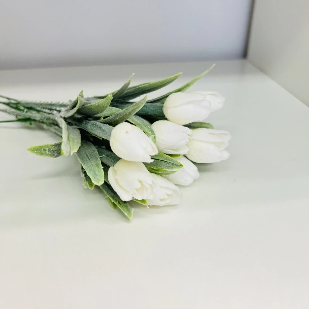 JARNÍ DEKORACE MINI TULIPÁN - BARVA BÍLÁ