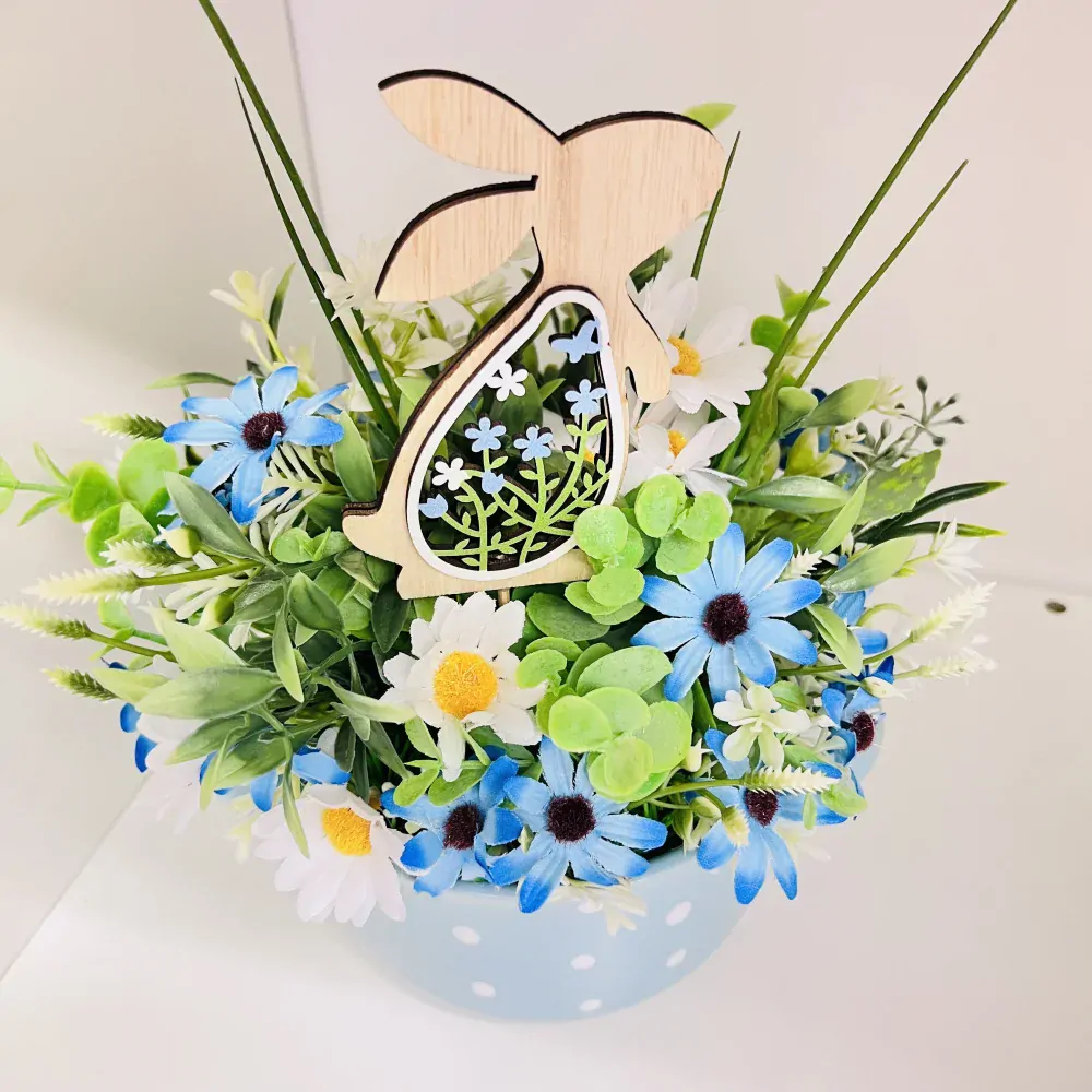 JARNÍ DEKORACE ZDOBENÝ RENDLÍČEK MODRÝ