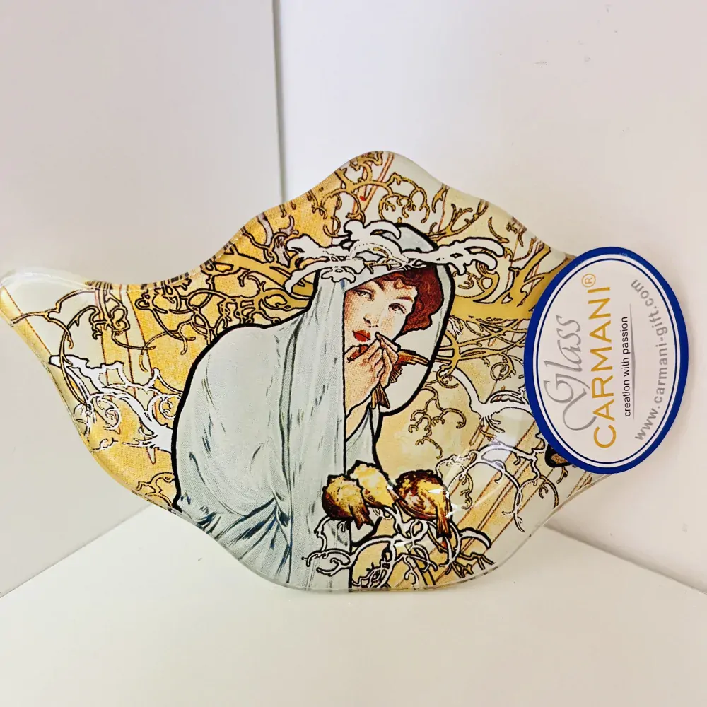 MISKA NA ODLOŽENÍ ČAJOVÉHO SÁČKU MOTIV ALPHONSE MUCHA - ZIMA