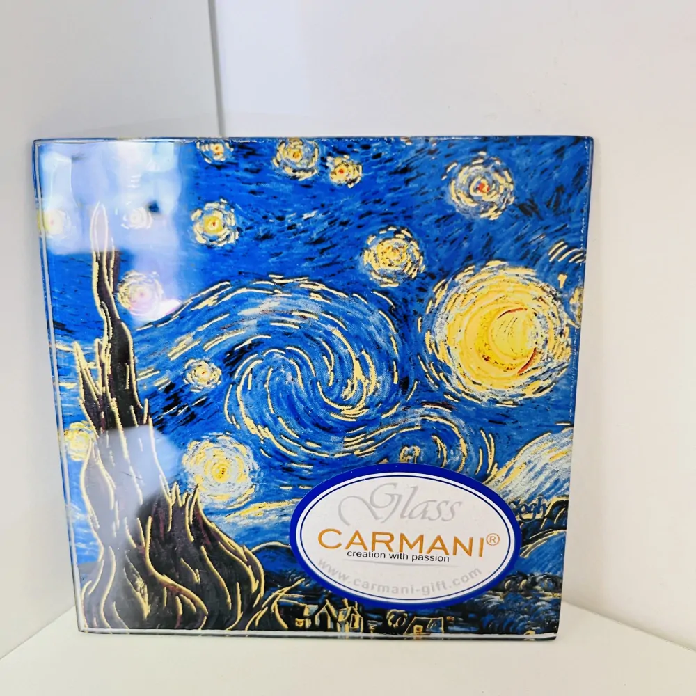 SKLENĚNÝ PODTÁCEK MOTIV VINCENT VAN GOGH - HVĚZDNÁ NOC