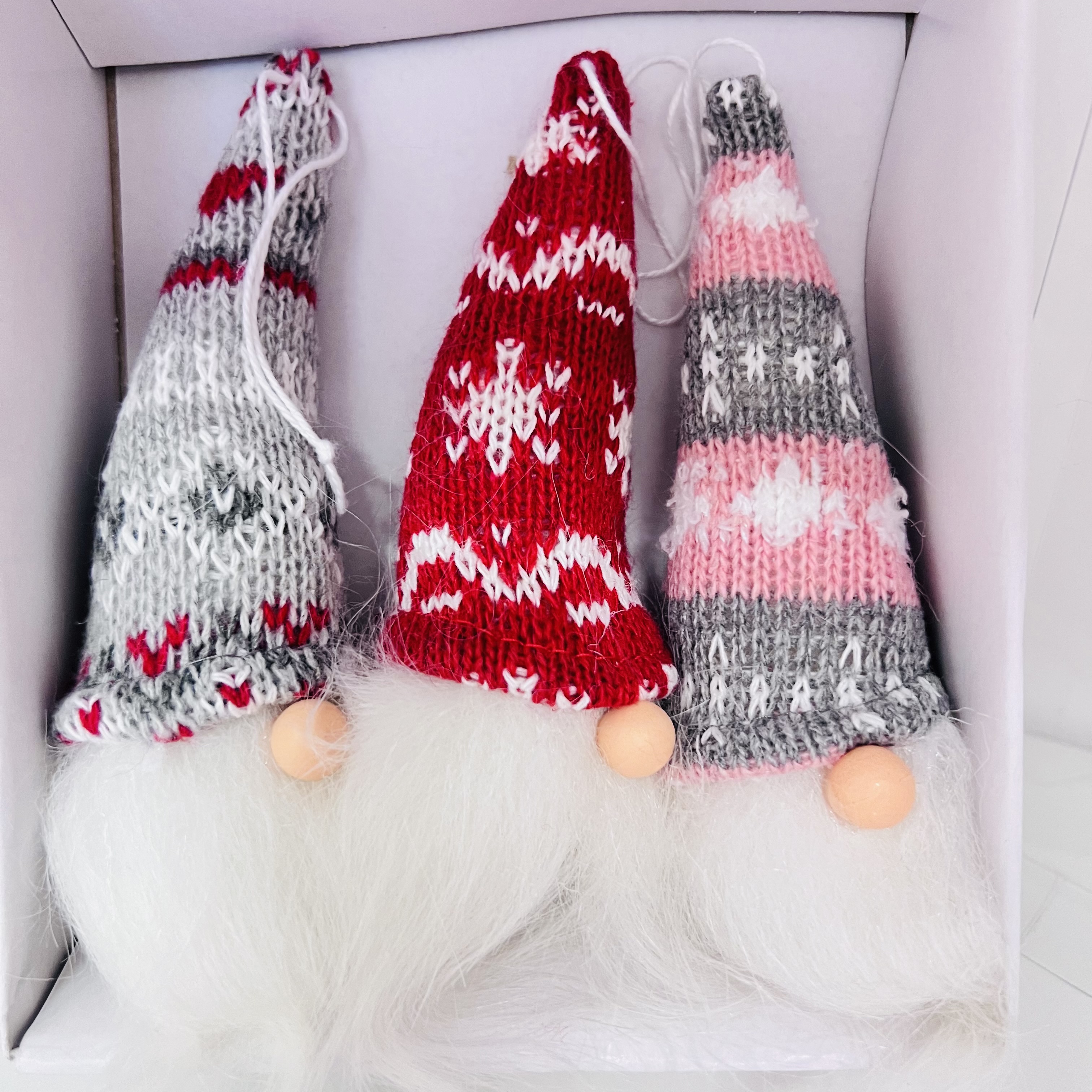 🎄 Zimní dekorace – sada 3 závěsných skřítků
