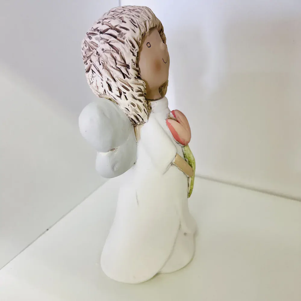 DEKORACE ANDĚL S RŮŽOVÝM TULIPÁNEM