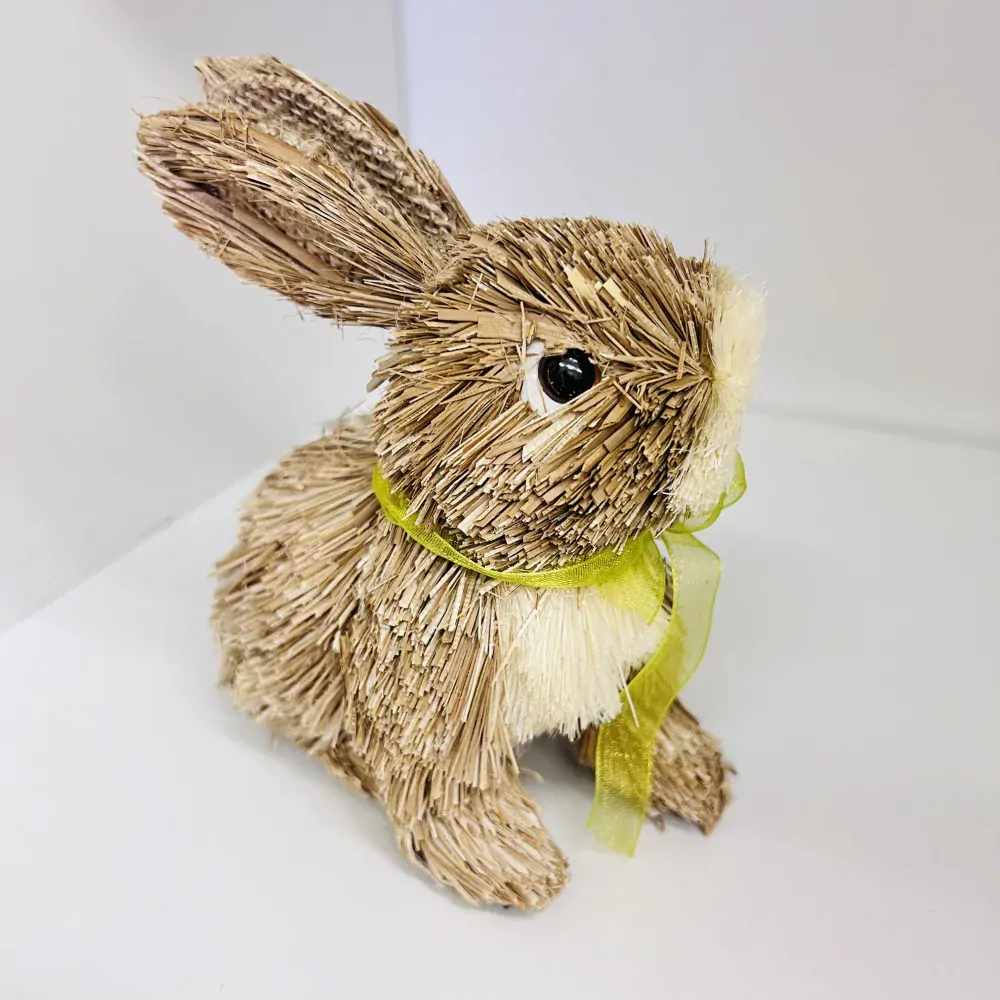 JARNÍ SLAMĚNÁ DEKORACE ZAJÍČEK