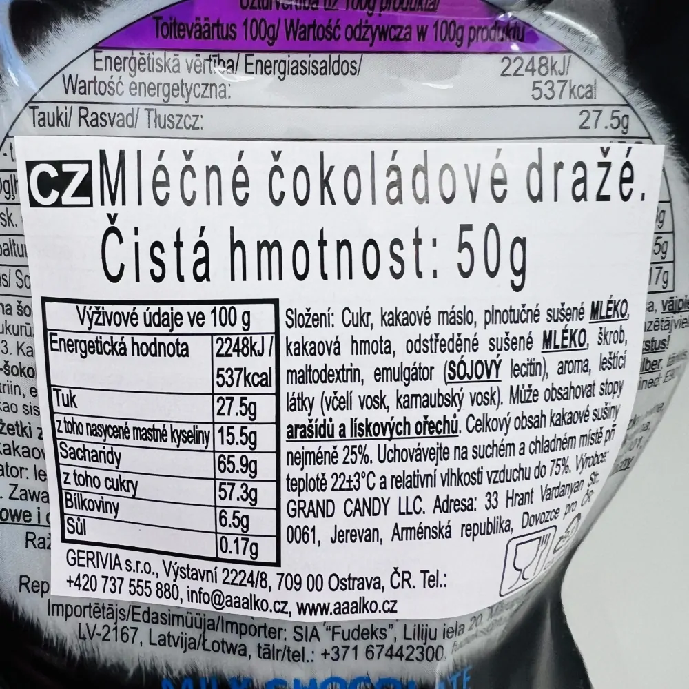 DÁRKOVÉ BALENÍ MLÉČNÝCH ČOKOLÁDOVÝCH DRAŽE