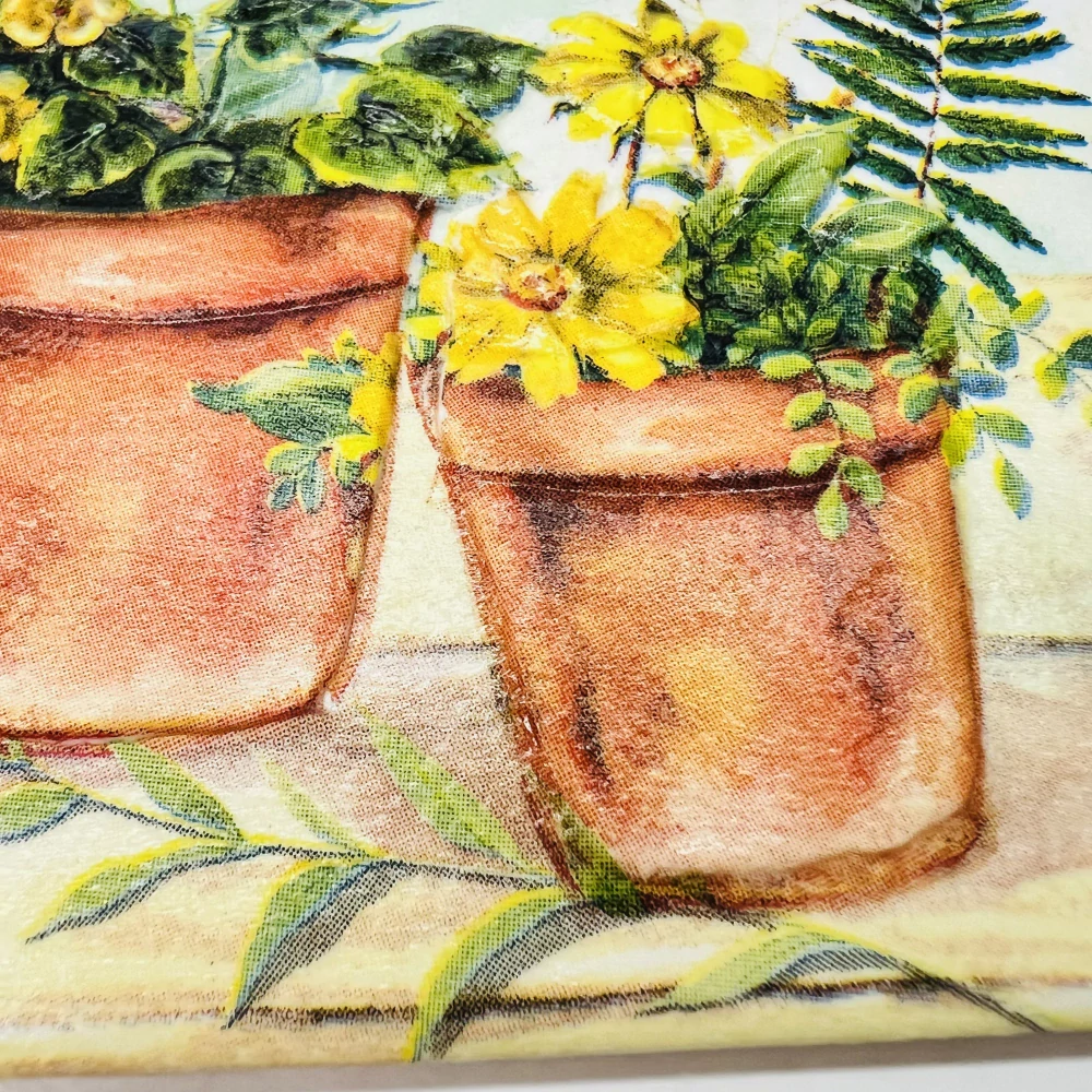 DEKORACE K ZAVĚŠENÍ DLAŽDICE ZDOBENA TECHNIKOU DECOUPAGE 3D