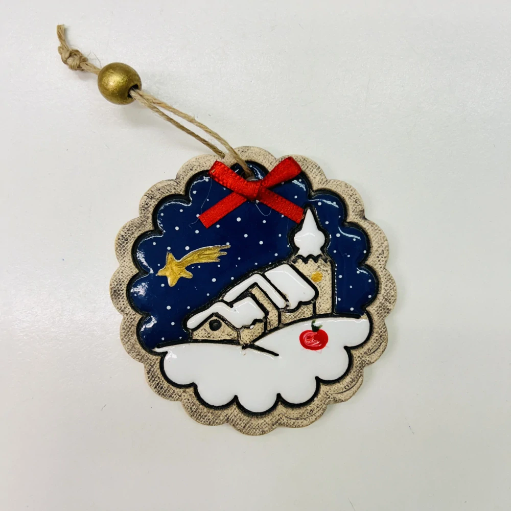 ZIMNÍ DEKORACE K ZAVĚŠENÍ OZDOBA KOLEČKO