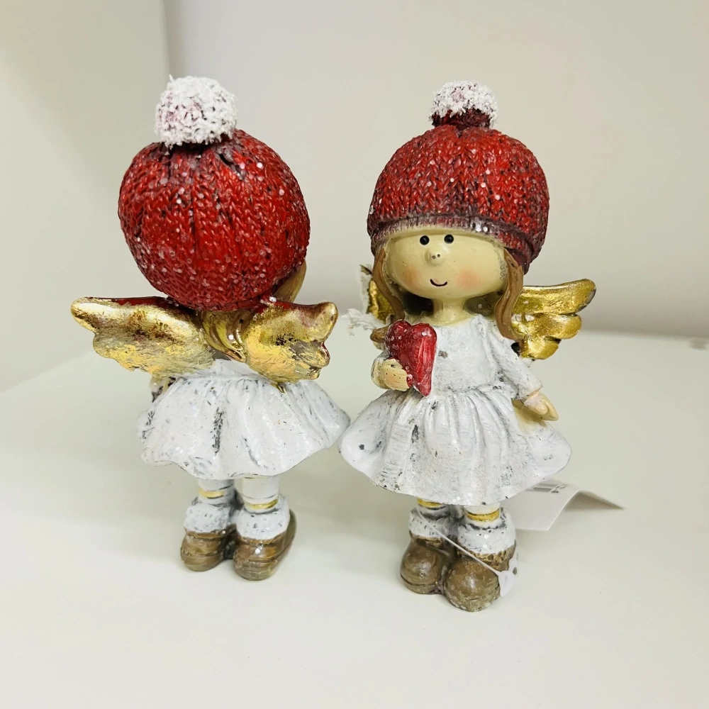ZIMNÍ DEKORACE FIGURKA ANDĚLKY STOJÍCÍ