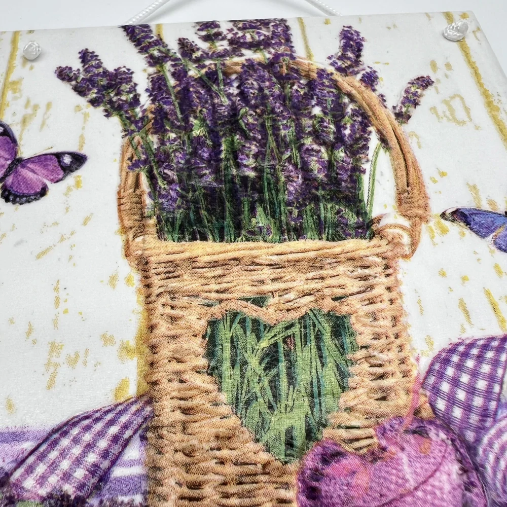 DEKORACE K ZAVĚŠENÍ DLAŽDICE ZDOBENÁ TECHNIKOU DECOUPAGE 3D