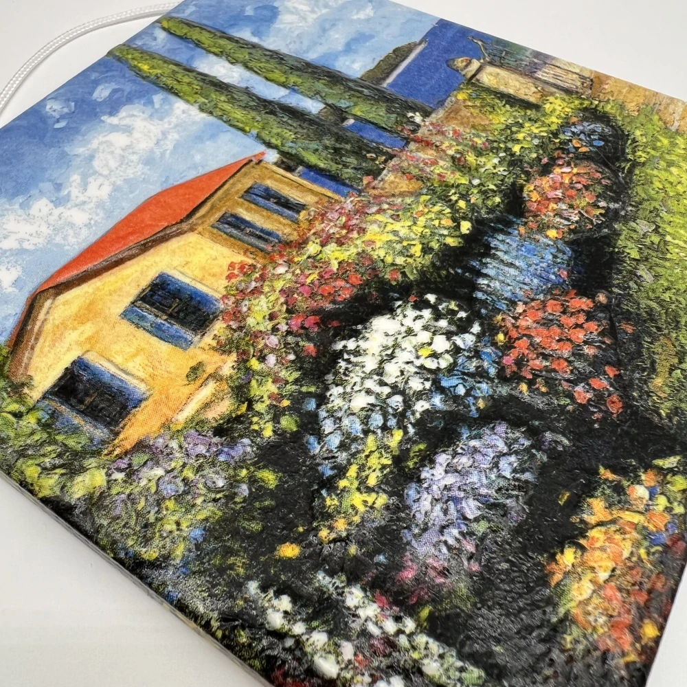 DEKORACE K ZAVĚŠENÍ DLAŽDICE ZDOBENÁ TECHNIKOU DECOUPAGE 3D 