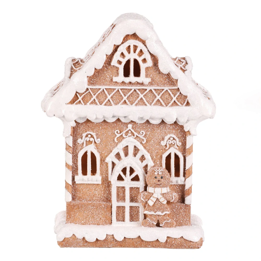 ZIMNÍ DEKORACE PERNÍČKOVÝ DOMEČEK S LED OSVĚTLENÍM
