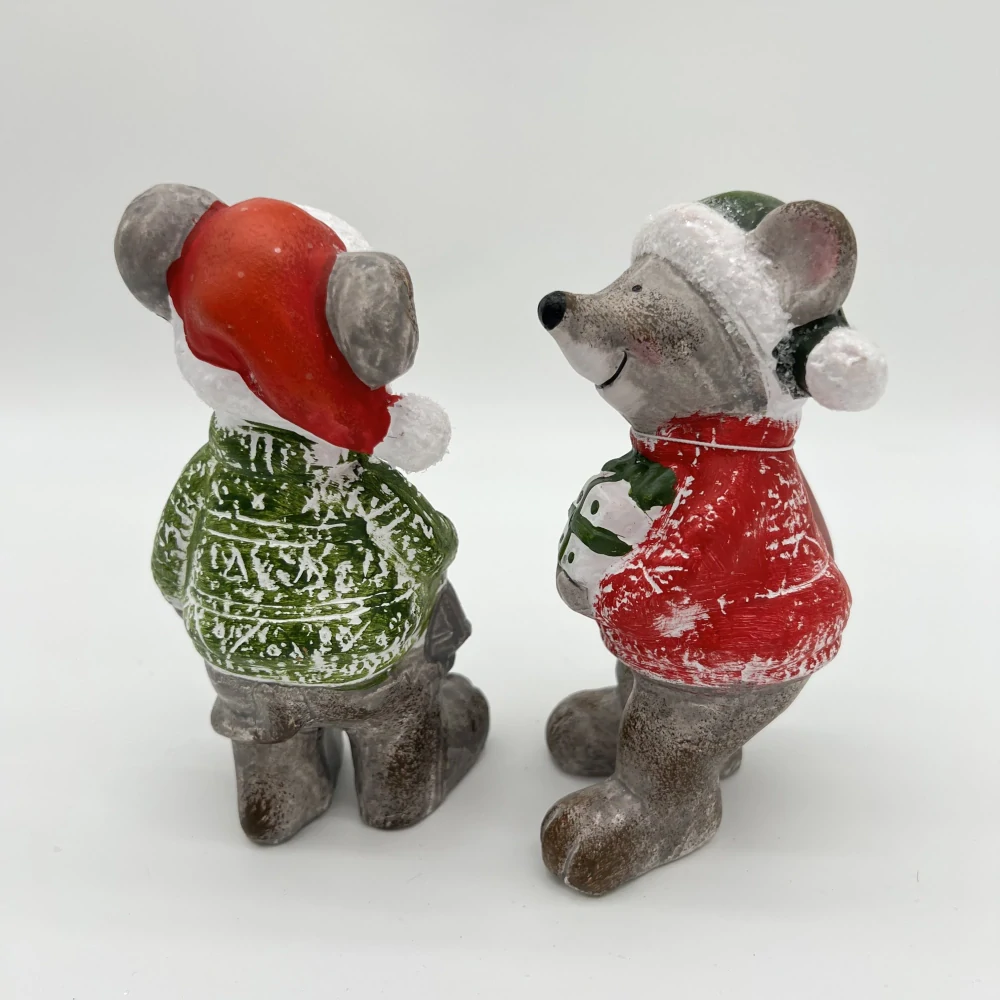 ZIMNÍ DEKORACE FIGURKA MYŠ - DVA DRUHY