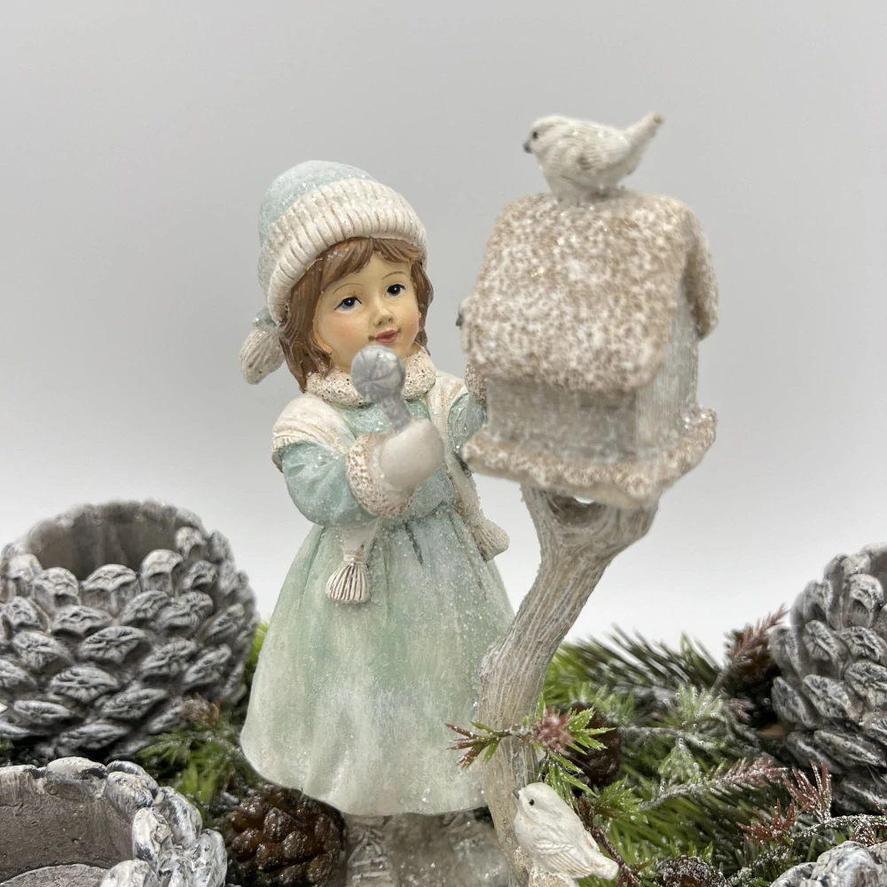 ZIMNÍ DEKORACE ADVENTNÍ SVÍCEN NA ČAJOVÉ SVÍČKY