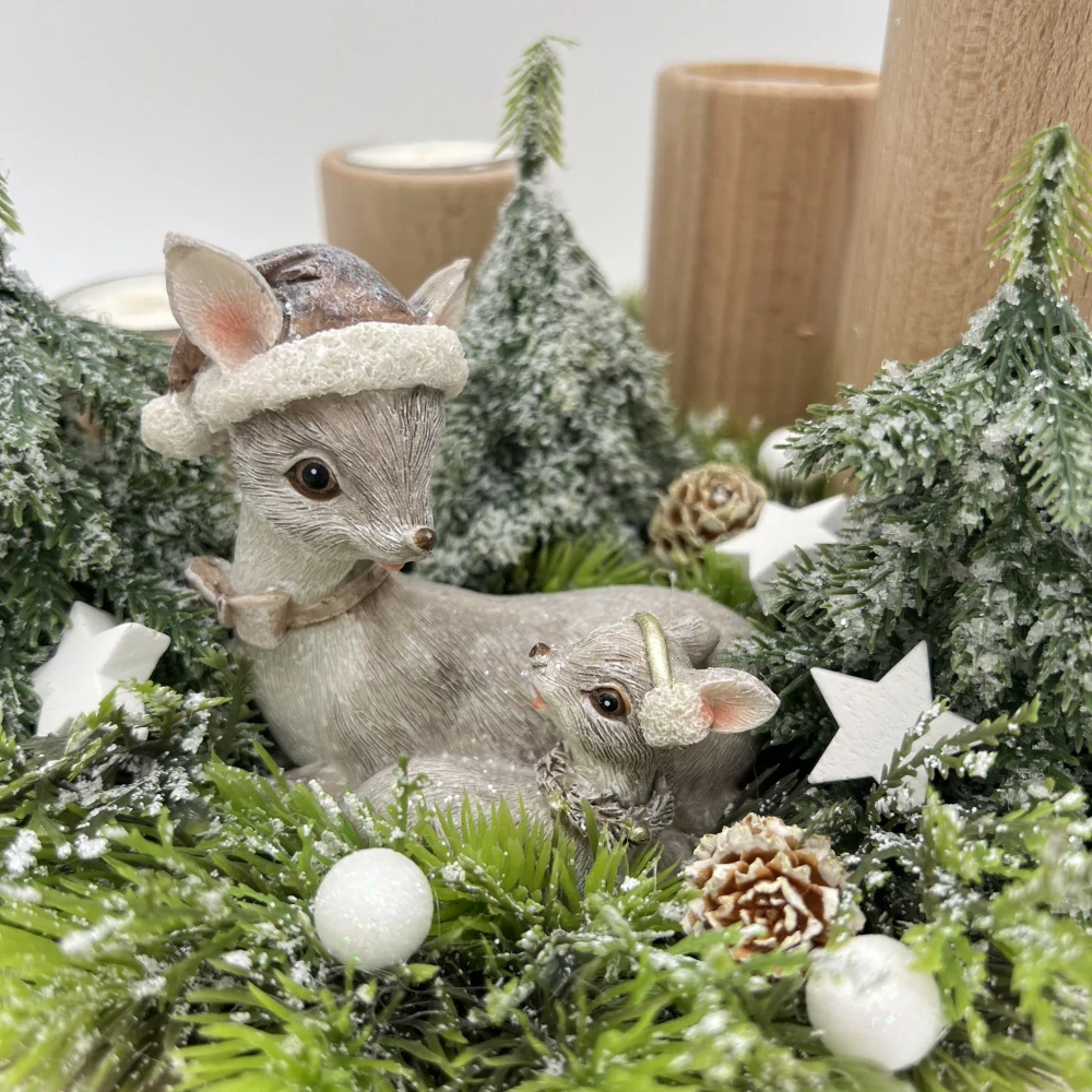 ZIMNÍ DEKORACE ADVENTNÍ SVÍCEN NA ČAJOVÉ SVÍČKY